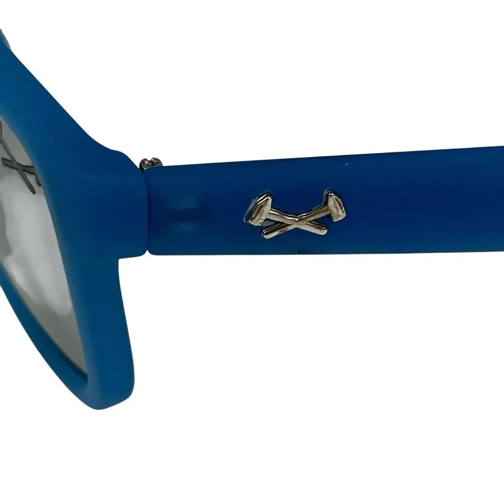 Iron Klad Sunglasses Blue Soft Touch Frame Mirror Lens Box And Bag Included